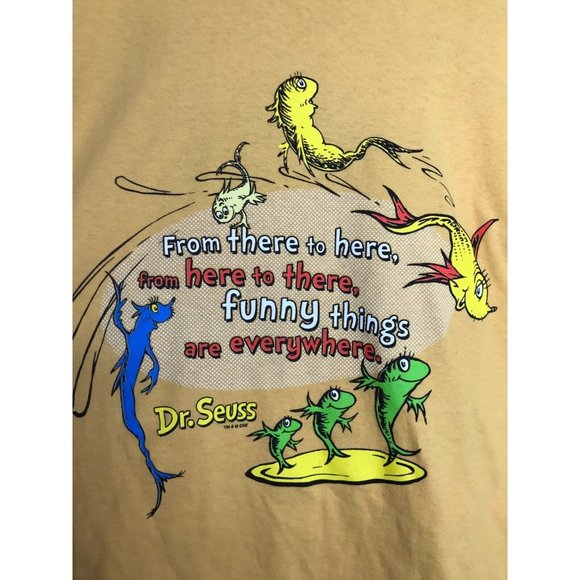 Dr. Seuss From There To Here Fish Men's XL Ocean Project 2010 T-Shirt - Picture 2 of 6